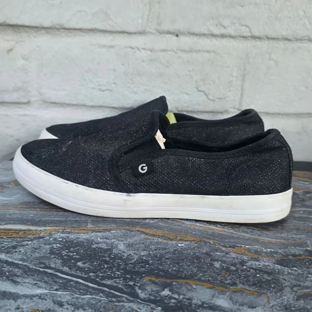 G by Guess GGOCTER2 Black Glitter Sparkly Slip On Sneakers Women’s 6M
